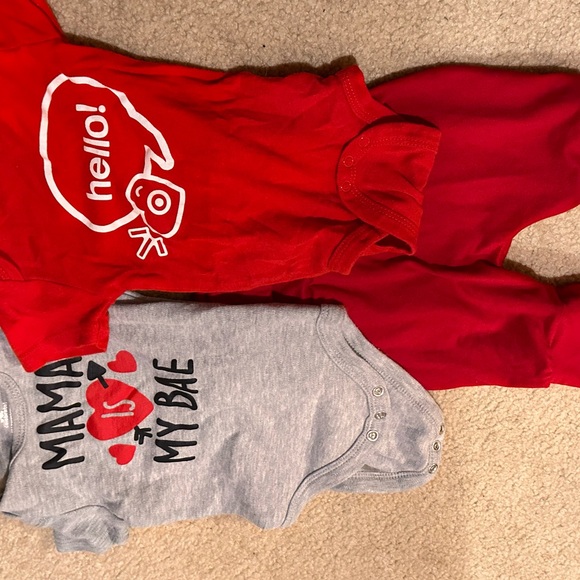 Valentine Baby Clothes Lot 0–3M | Onesies + Red Pants - Picture 2 of 5